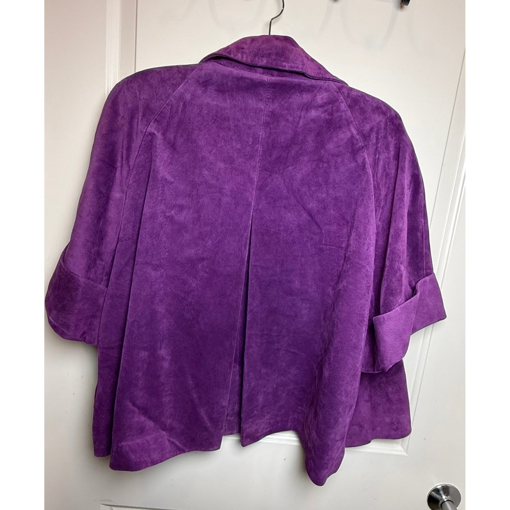 Cami Purple Suede Leather Jacket NWT Size 16 – Bold 100%‎ Genuine Leather Coat - Picture 3 of 6